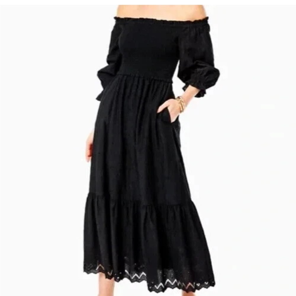 Lilly Pulitzer Black Long Sleeve Dress size medium new with tags